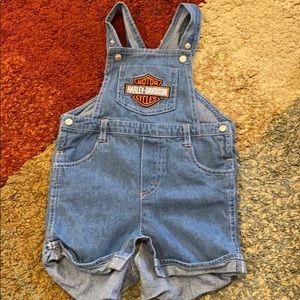 Harley Davidson toddler 4T bib overall shorts